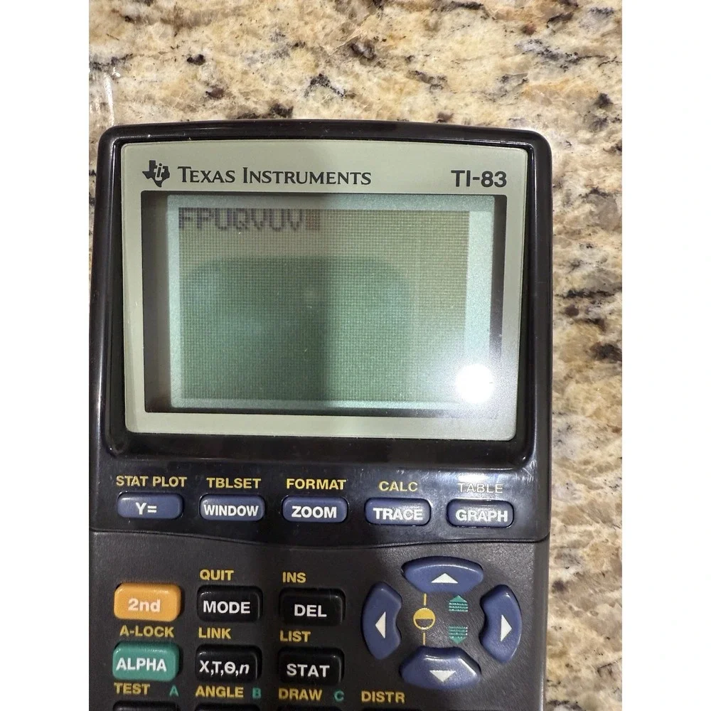 Texas Instruments TI-83 Plus Black Graphing Calculator Cover Works and Tested